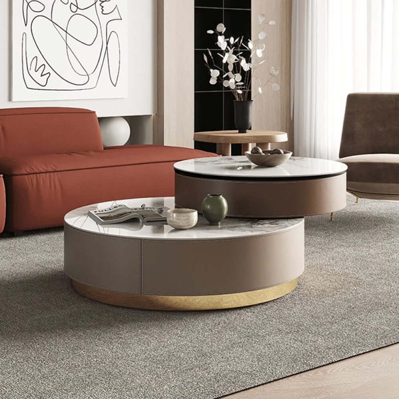 JASIWAY Nested Stacked Round Storage Coffee Table Set