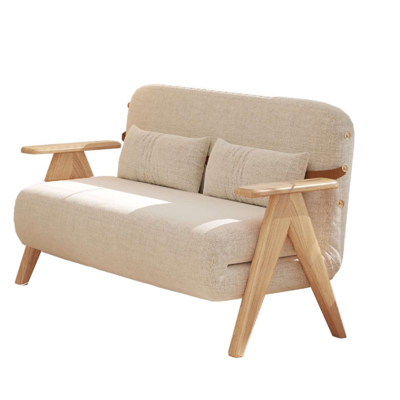 JASIWAY Foldable Reclining Sofa with Armrest  Cotton Linen