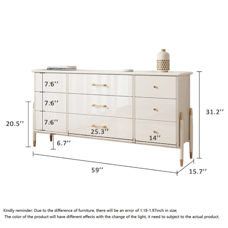 JASIWAY Beige Storage Cabinet with Drawers