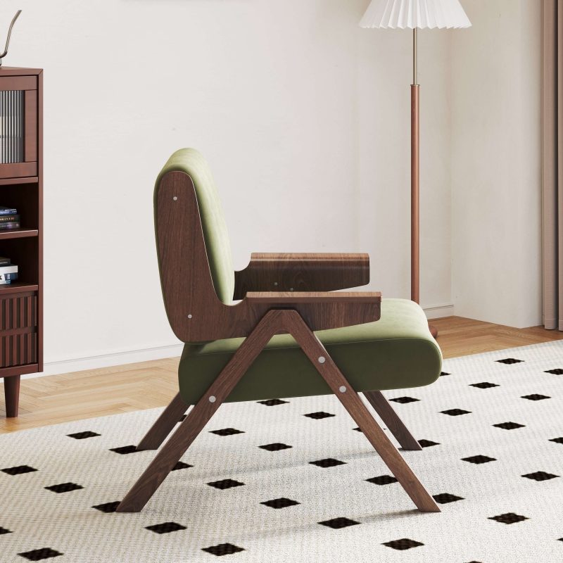 JASIWAY Upholstered Velvet Leisure Chair with Armrest