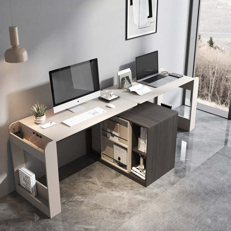 JASIWAY Home Office Desk Luxury Corner Desk L-Shaped