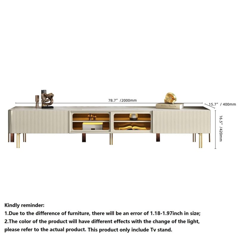 JASIWAY Modern Style TV Stand 78.7-Inch Media Console with Drawers