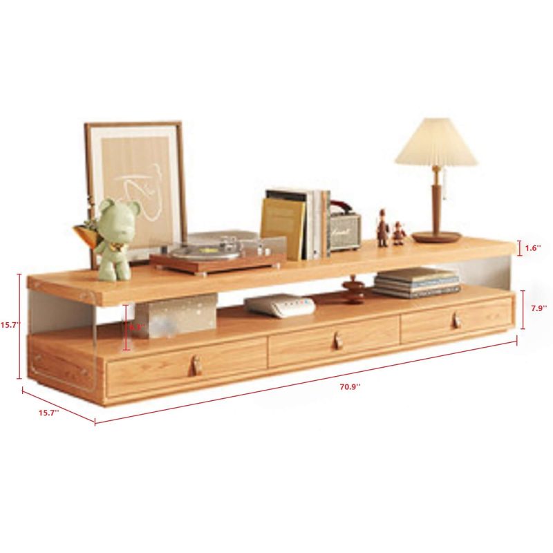 JASIWAY Wood Media Center TV Stand with Shelves and 4-Drawer