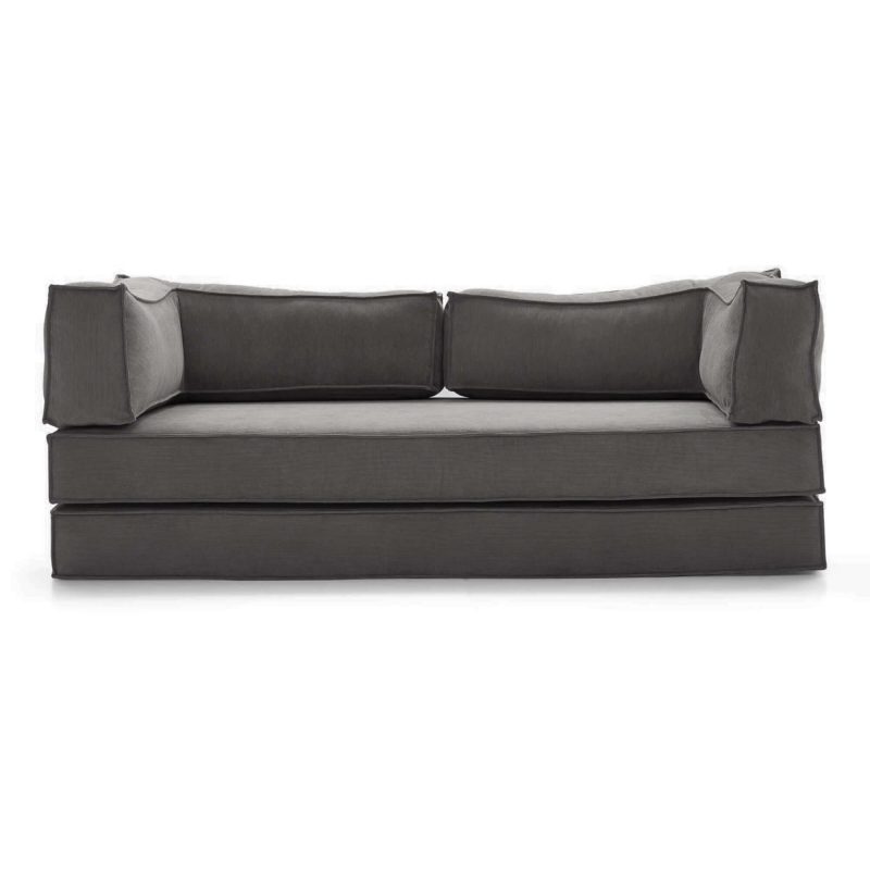 JASIWAY Corduroy Fabric 78.7" Compressed Sofa Bed Free DIY Couch with 3 Stainless Steel Frames