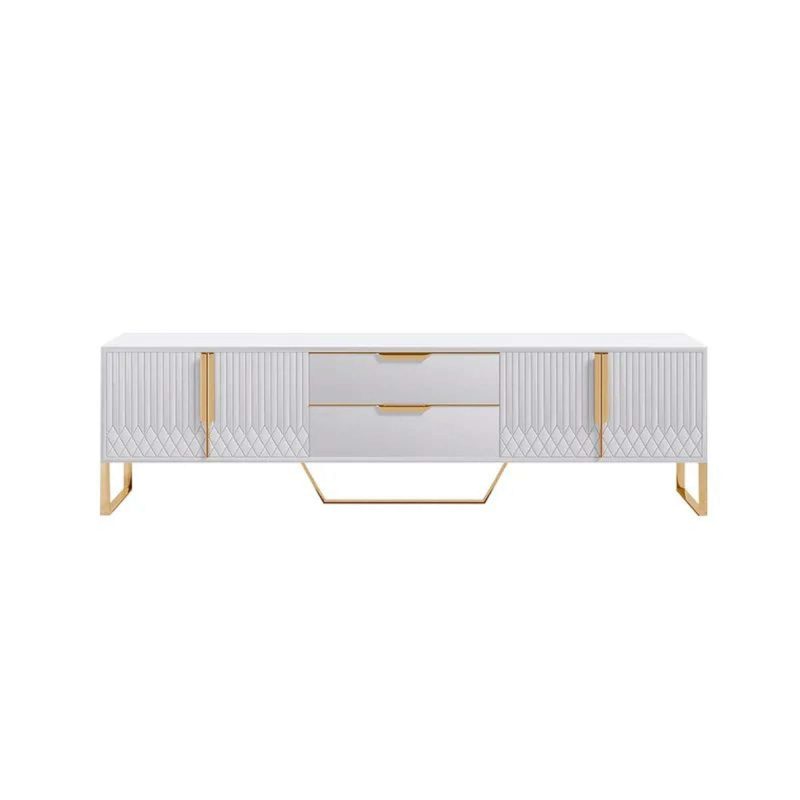 JASIWAY Modern TV Stand with 2 Drawers & Cabinets Media Console