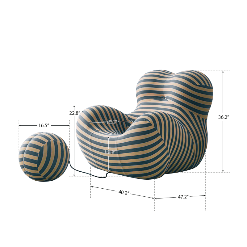 JASIWAY Creative Single Lounge Sofa Chair with Ottoman