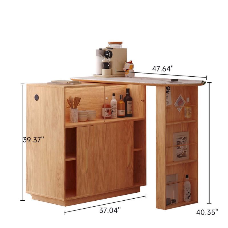 JASIWAY Expandable Solid Wood Bar Table
