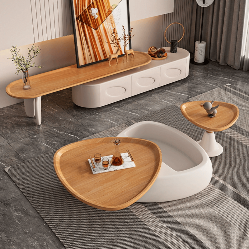 JASIWAY Triangular coffee table & side table set
