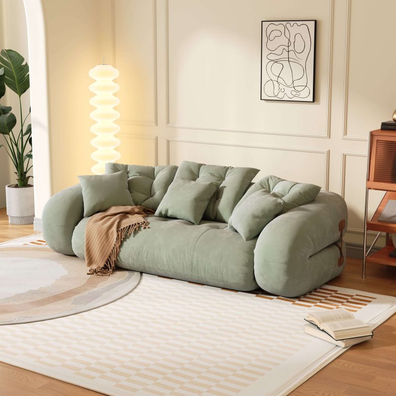 JASIWAY Bean Bag Style Pet-friendly Folding Floor Velvet Sleeper Sofa Bed