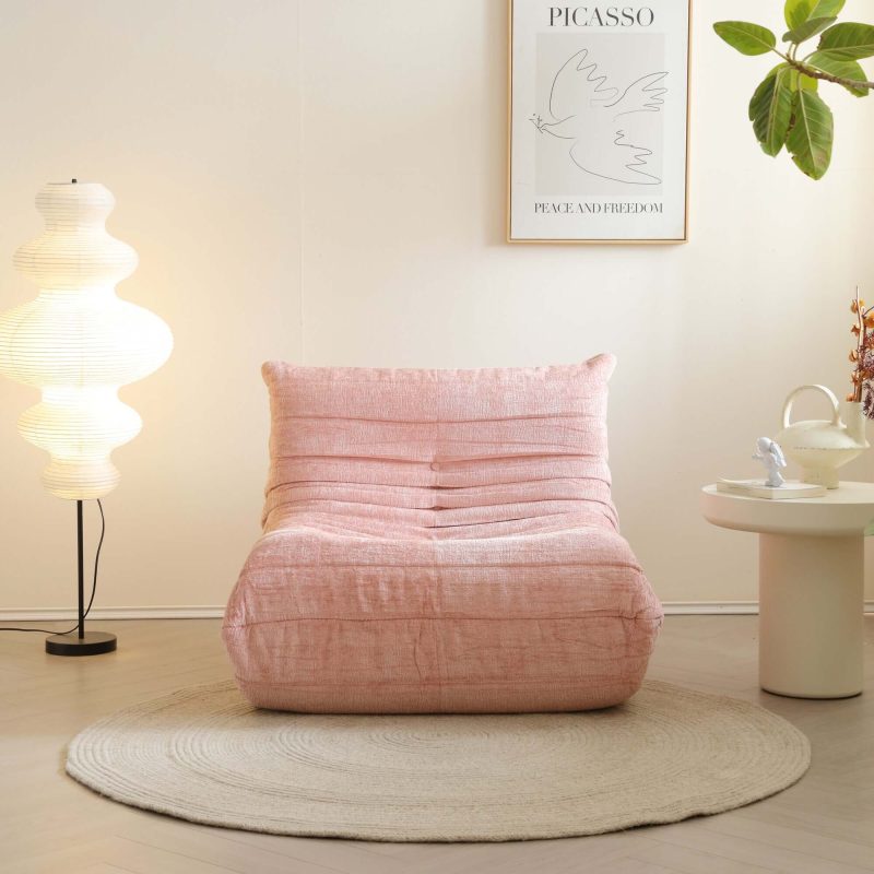 JASIWAY Lazy Compressed Foam Floor Couch Chenille Togo Sofa