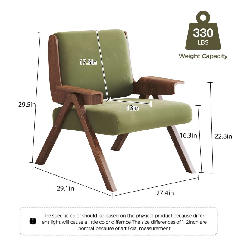 JASIWAY Upholstered Velvet Leisure Chair with Armrest