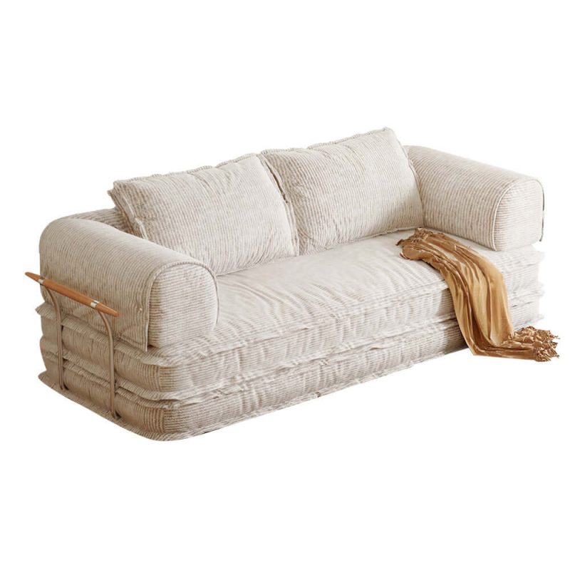 JASIWAY Freely Configurable Modular Futons Foldable Floor Couch Bed Sleeper Sofas with Corduroy Fabric