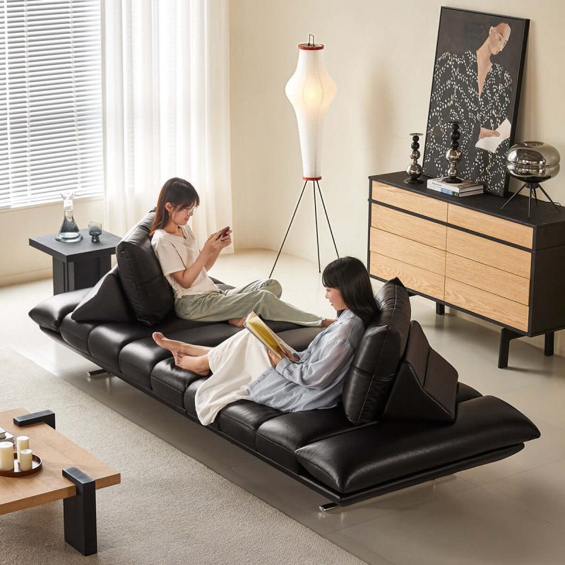 JASIWAY Living Room Double Sided Sofa with Leather Upholstery