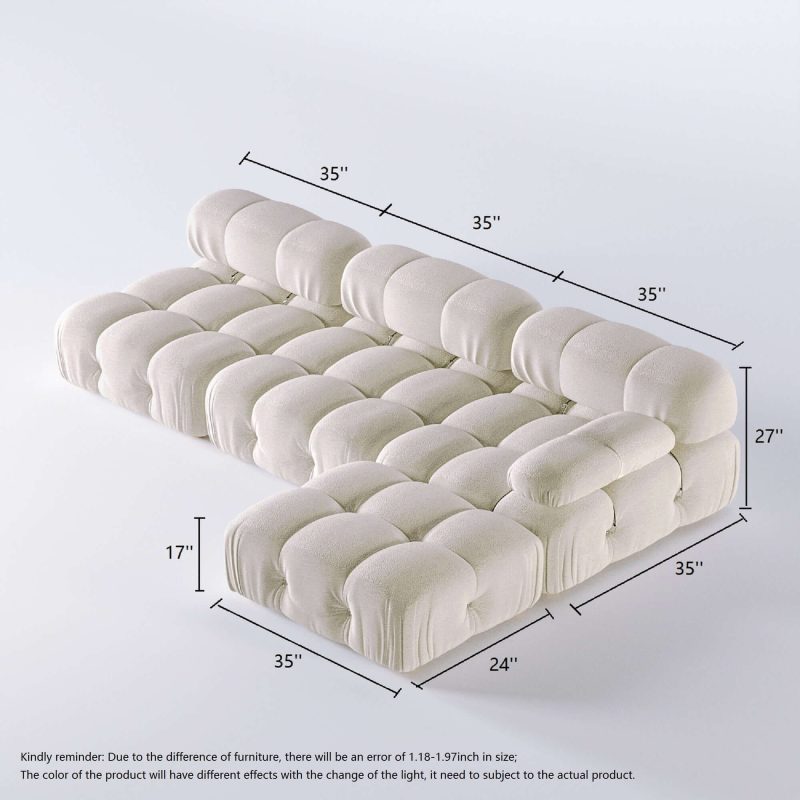 JASIWAY Velvet  3 Seaters Left or Right Hand Facing Sofa & Chaise