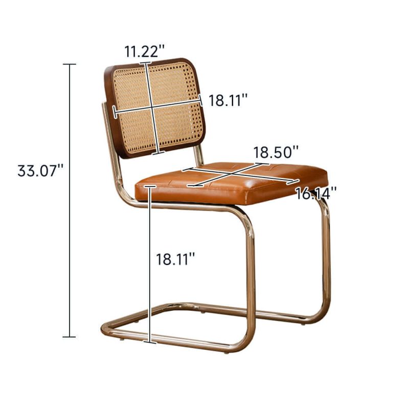 JASIWAY Boxwood Solid Wood Chair (Set of 2) with Cane Weaving