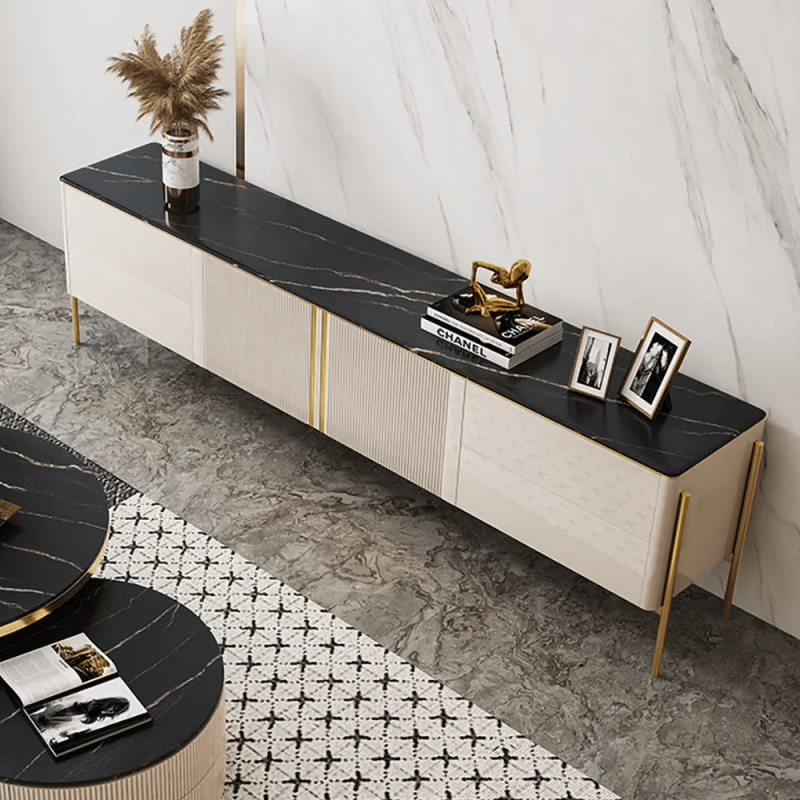 JASIWAY Light Luxury Modern Rectangle TV Stand