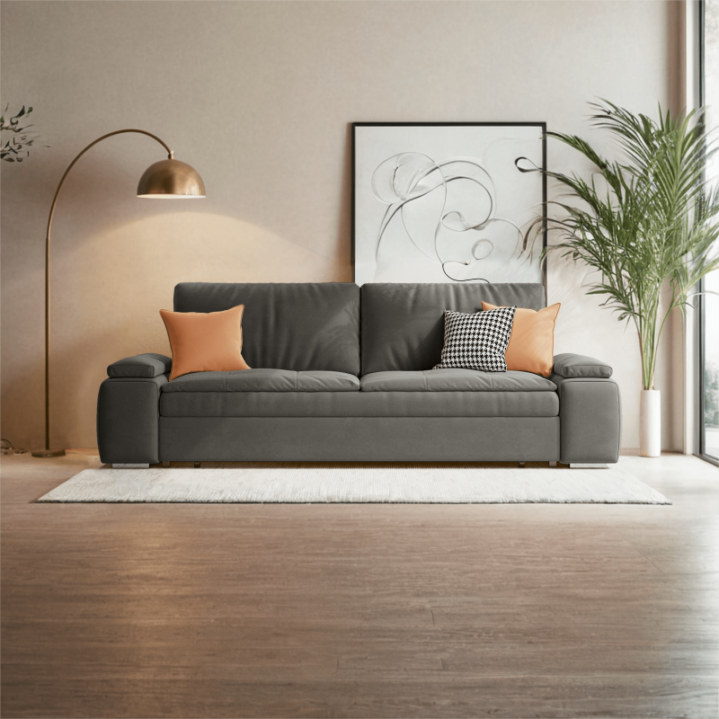 JASIWAY Modern Convertible Sleeper Sofa Bed with Storage Pull Out