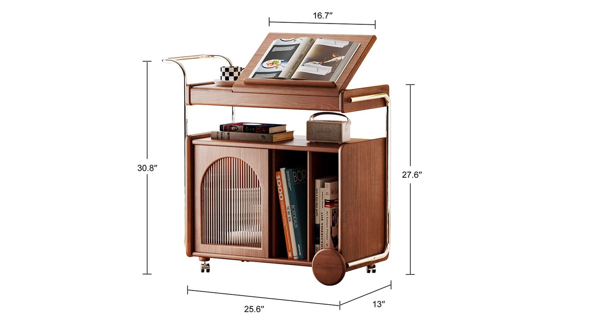Dimension of Solid Wood Bedside Cabinet Vintage Side Table