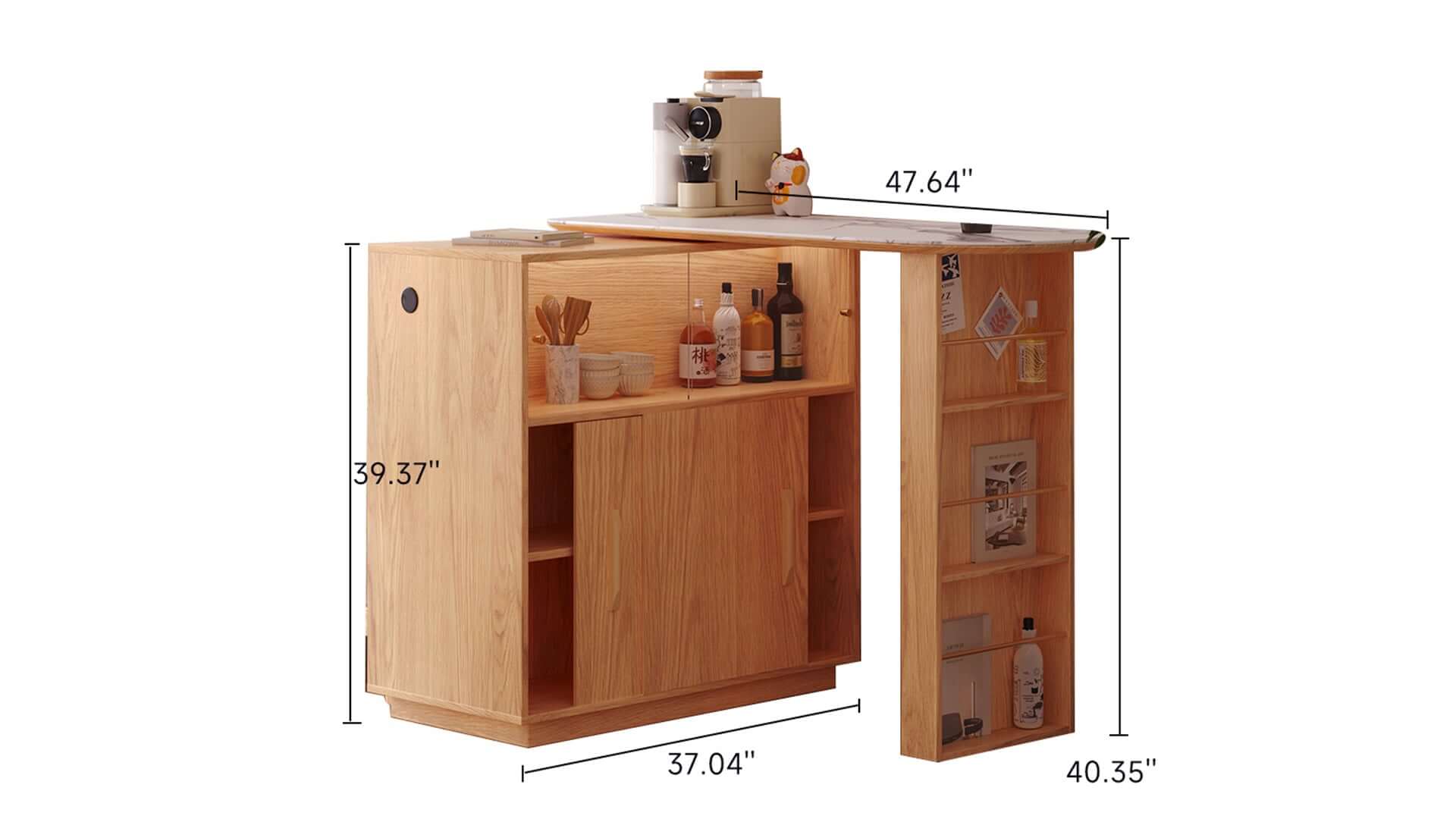 Dimension of Expandable Solid Wood Bar Table