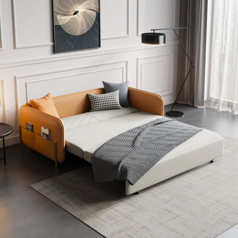 JASIWAY 67in Modern Pull Out Convertible Sofa Bed With Storage Pocket