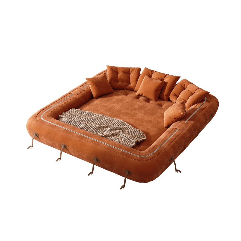 JASIWAY Bean Bag Style Pet-friendly Folding Floor Velvet Sleeper Sofa Bed