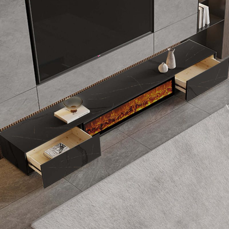 JASIWAY Electric Fireplace Wood Storage TV Stand 70.8" & 78.7" Options