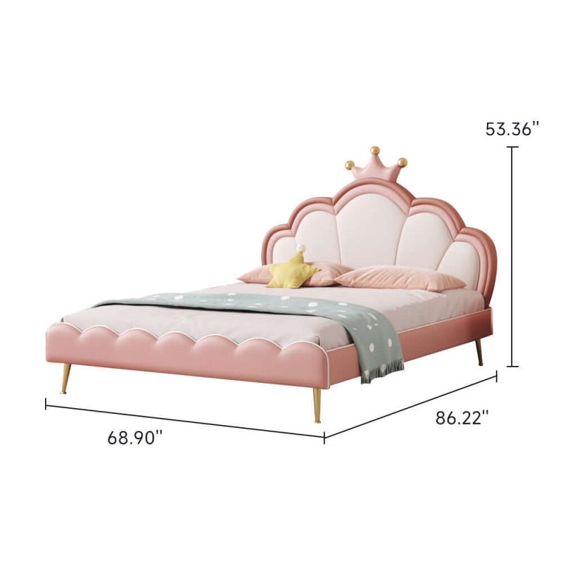 JASIWAY Princess Dreamy Pink Children's Bed Luxury Soft Bed