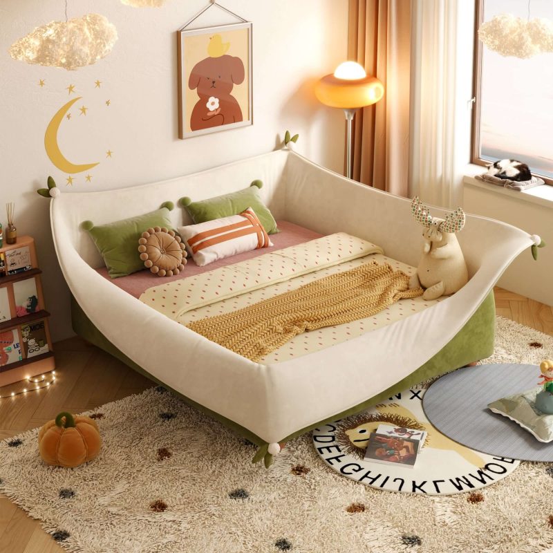 JASIWAY Magic Pocket Kids Bed with Guardrail