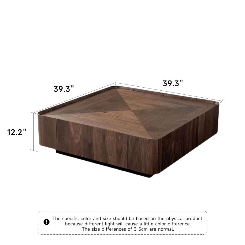 JASIWAY Modern Wooden Coffee Table with 2 Drawers