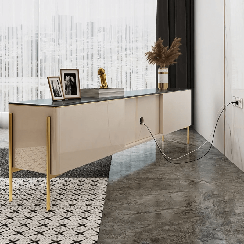 JASIWAY Light Luxury Modern Rectangle TV Stand