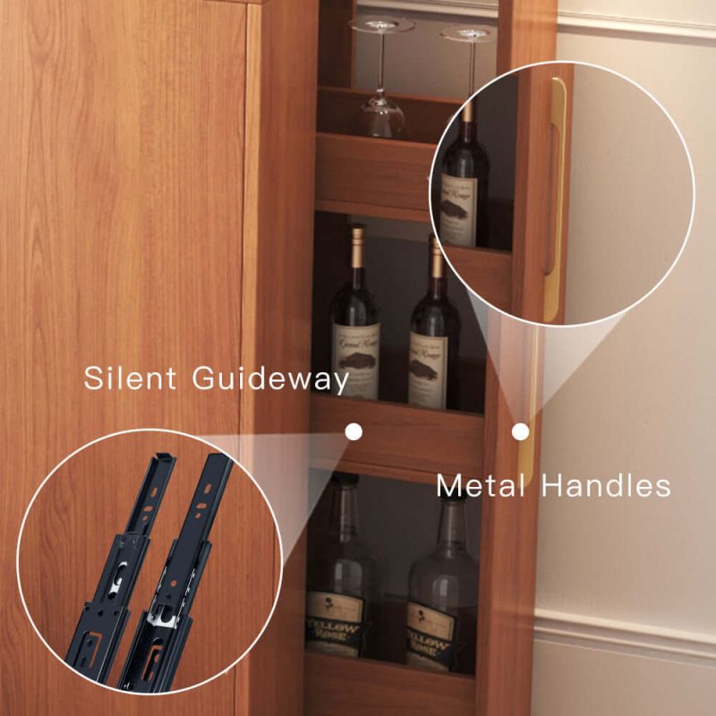 JASIWAY Folding Bar Table Dining Table Combo Bar and Wine Cabinet