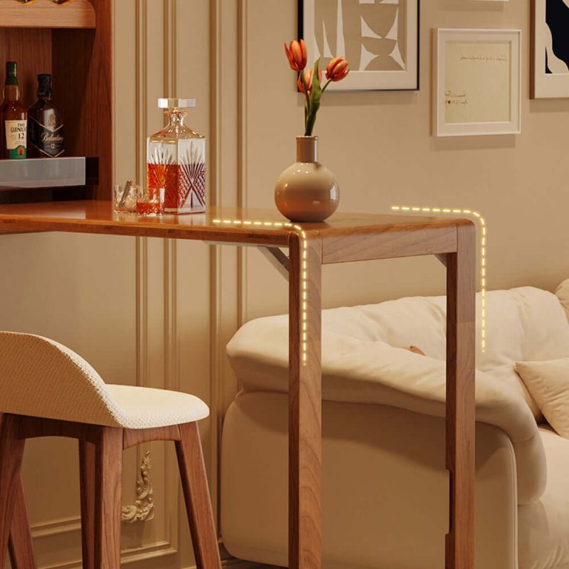 JASIWAY Foldable Solid Wood Bar Table Organizer