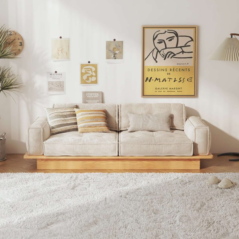 JASIWAY Velvet Sofa Combinable Multi-seater Bottom Drawer Design