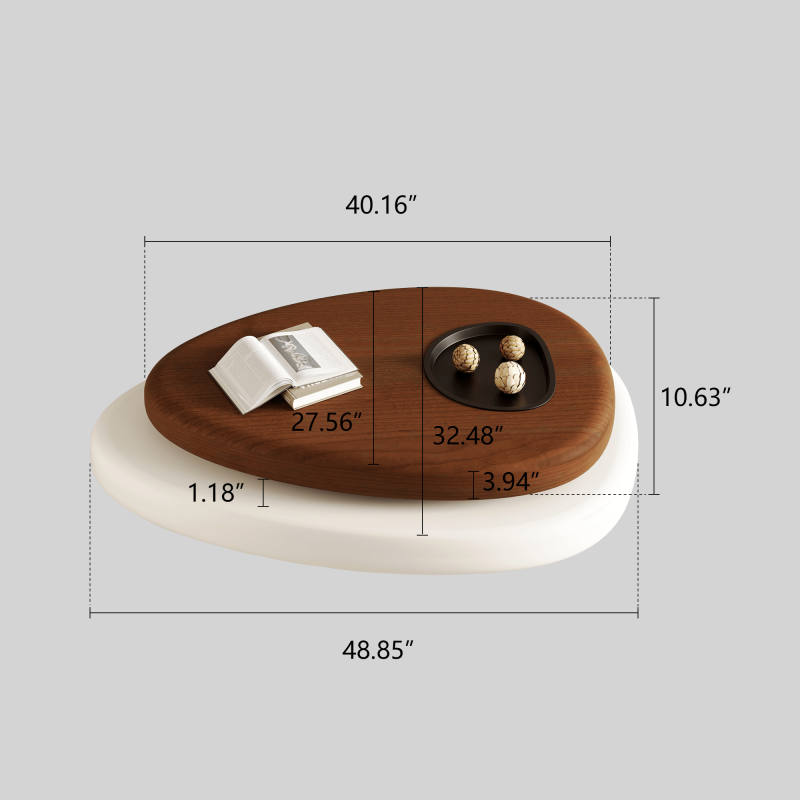 JASIWAY Modern Simple Innovative Coffee Table with Rotatable Design