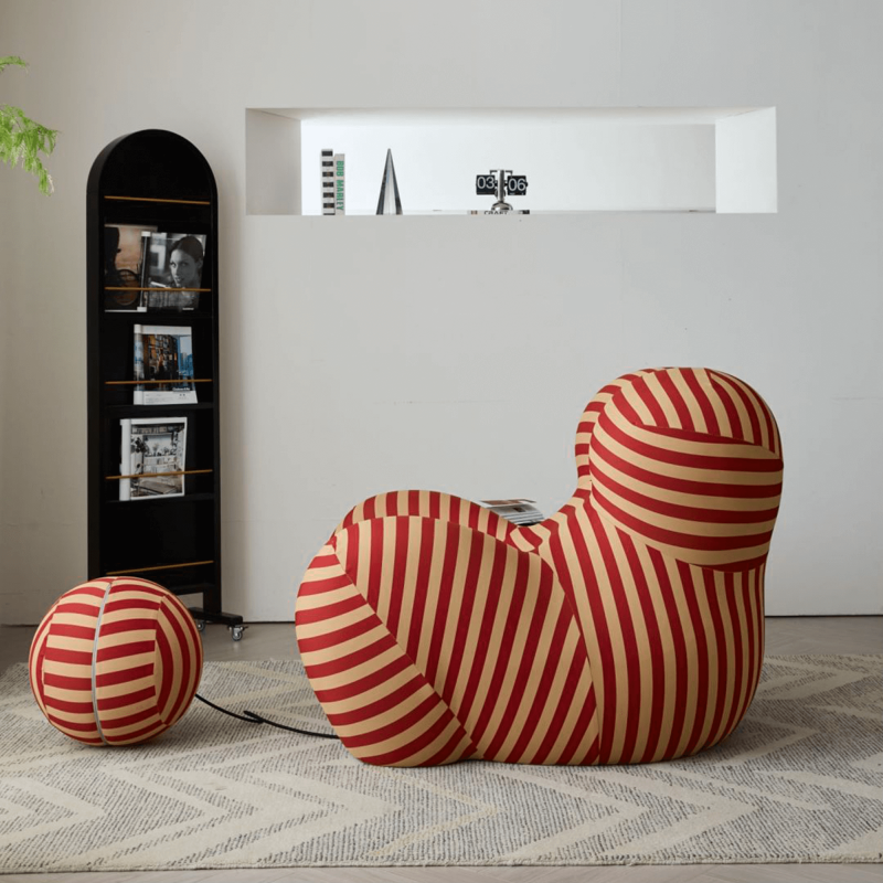 JASIWAY Creative Single Lounge Sofa Chair with Ottoman