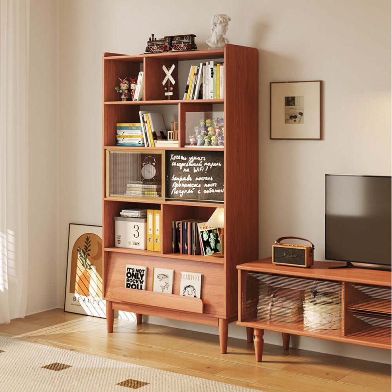 JASIWAY Wooden Bookcase Combo Multifunctional Storage and Display Cabinet