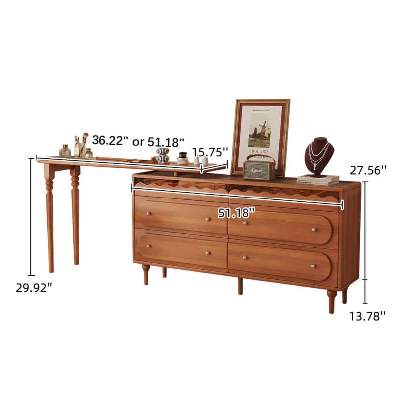 JASIWAY Expandable Solid Wood Makeup Table Organizer