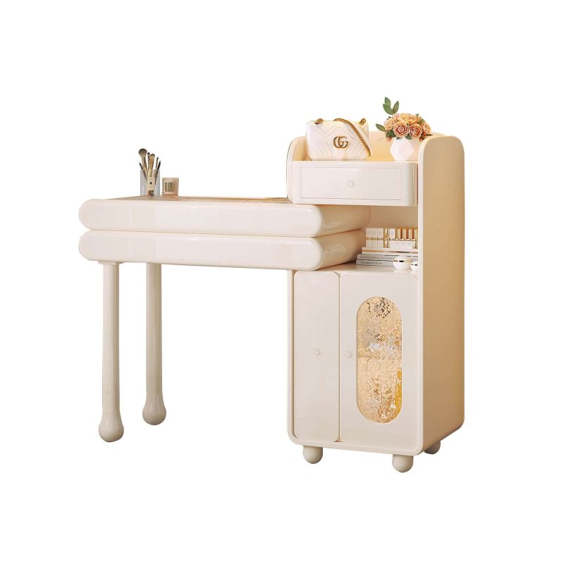 JASIWAY Modern Stretchable Makeup Vanity Dressing Table White
