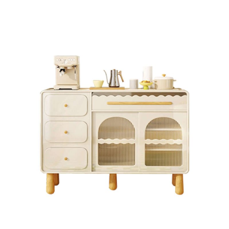 JASIWAY Wood Sideboard Perforated Storage Cabinet