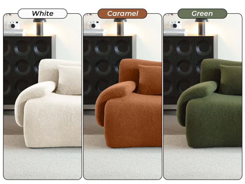 JASIWAY Modern Teddy Velvet Upholstered Sectional Sofa Modular Sofa