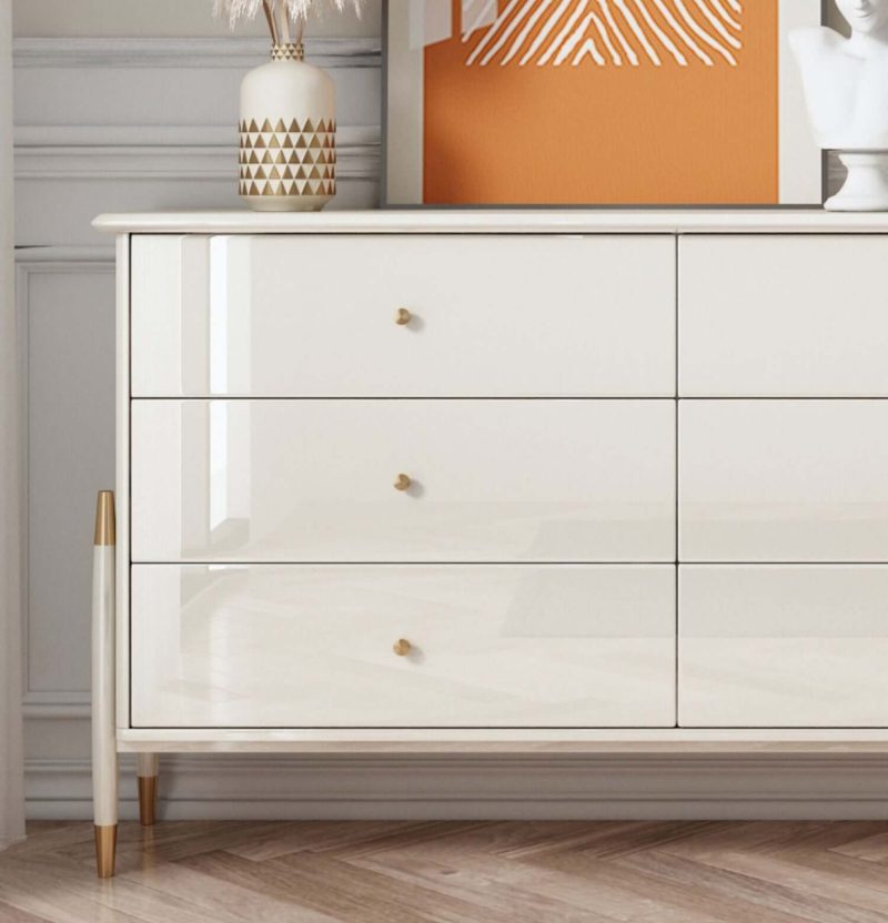 JASIWAY Beige Storage Cabinet with Drawers