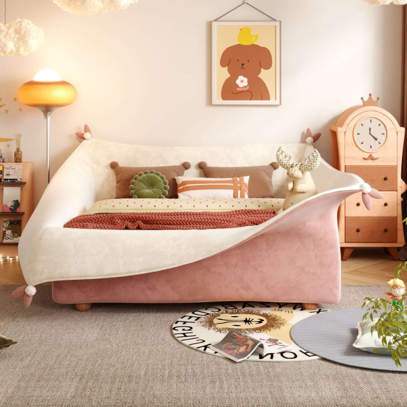 JASIWAY Magic Pocket Kids Bed with Guardrail