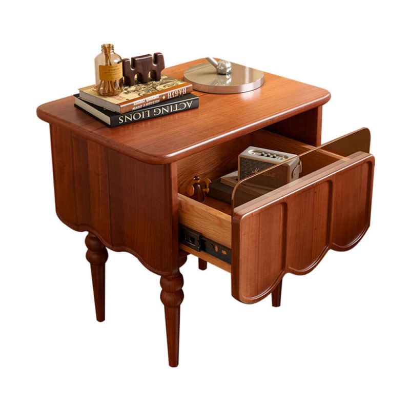 JASIWAY Solid Wood Bedside Table Storage Cabinet for Bedroom
