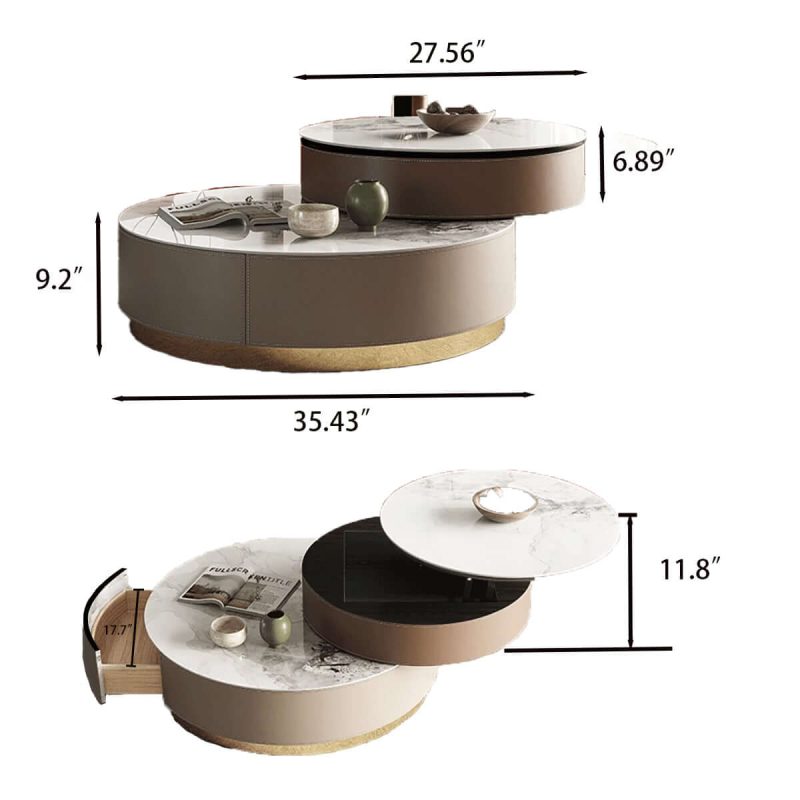 JASIWAY Nested Stacked Round Storage Coffee Table Set