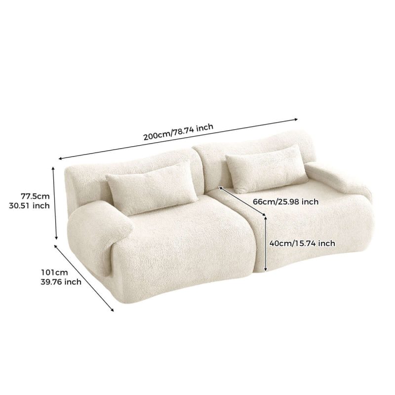 JASIWAY Modern Teddy Velvet Upholstered Sectional Sofa Modular Sofa