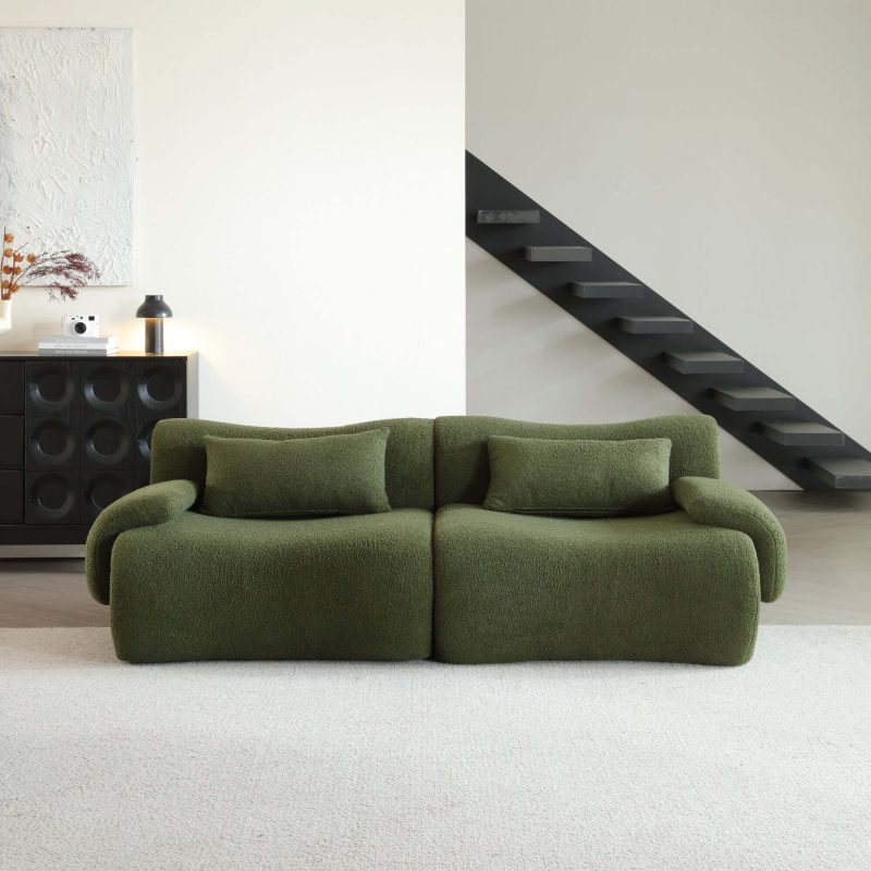 JASIWAY Modern Teddy Velvet Upholstered Sectional Sofa Modular Sofa