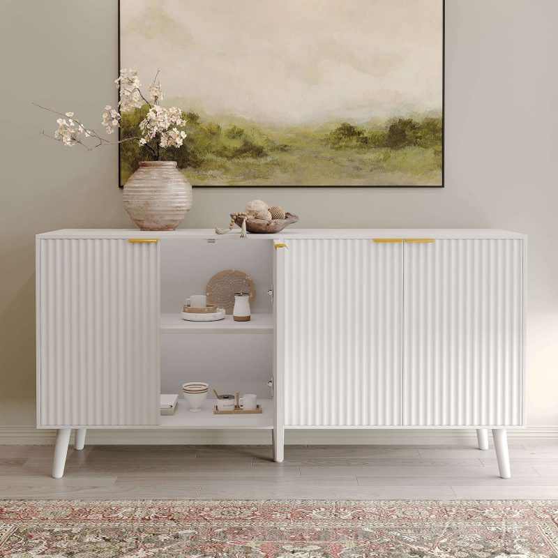 JASIWAY Modern Sideboard Buffet Cabinet with Adjustable Shelves