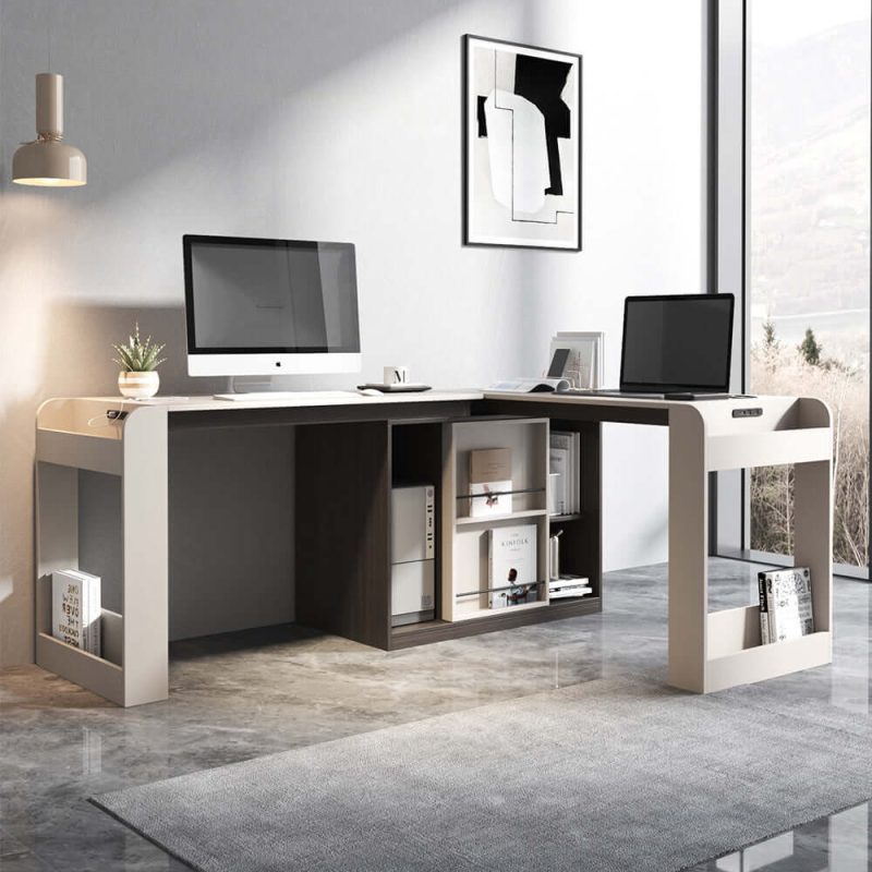 JASIWAY Home Office Desk Luxury Corner Desk L-Shaped
