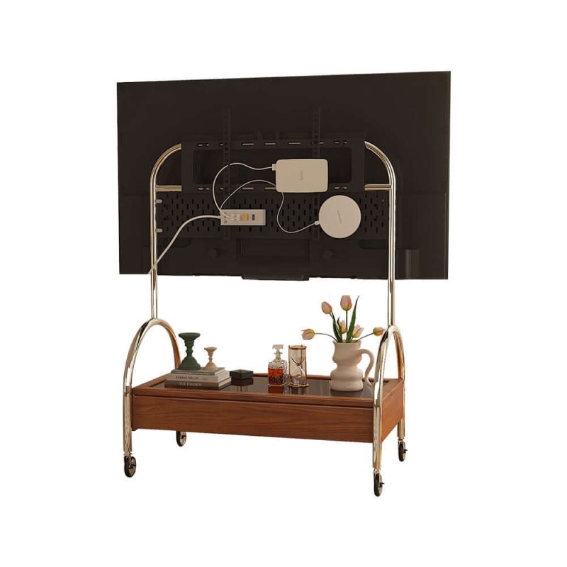 JASIWAY Modern Movable TV Stand Wood Small Media Console for Living Room