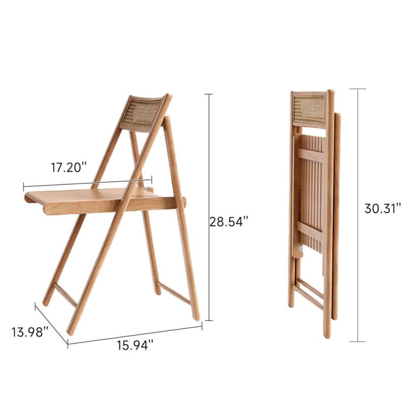 JASIWAY Foldable Solid Wood Dining Table and Chairs Set with Storage Space